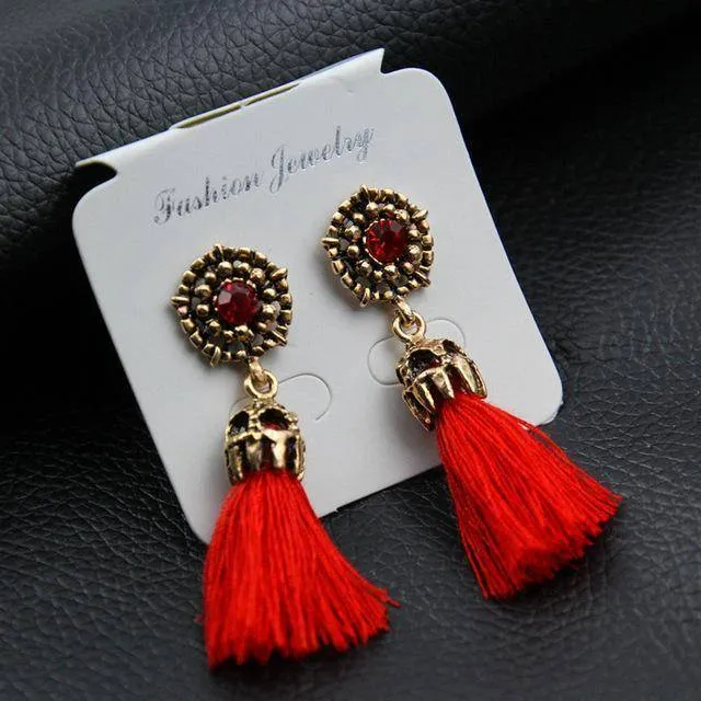 18 Styles, Short Tassel Small Boho Earrings