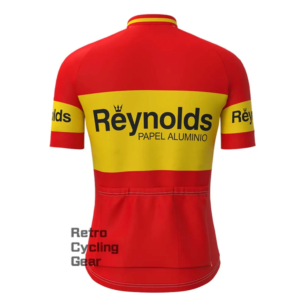 1980s red Reynolds Retro Short Sleeve Cycling Jersey