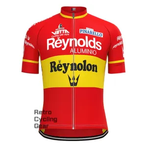 1990s Red Reynolds Retro Short Sleeve Cycling Jersey