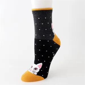 Animal Cartoon Striped Cotton Cute Socks For Women