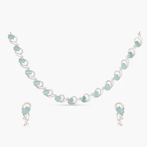 Ariyahi CZ Aqua Necklace Set