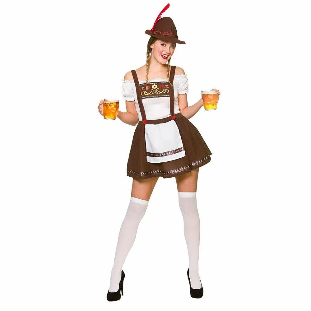 Bavarian Beer Maid Fancy Dress Costume German Festival Girl