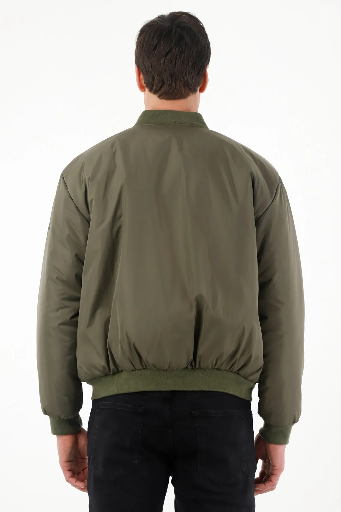 Chaqueta Bomber fit verde para hombre