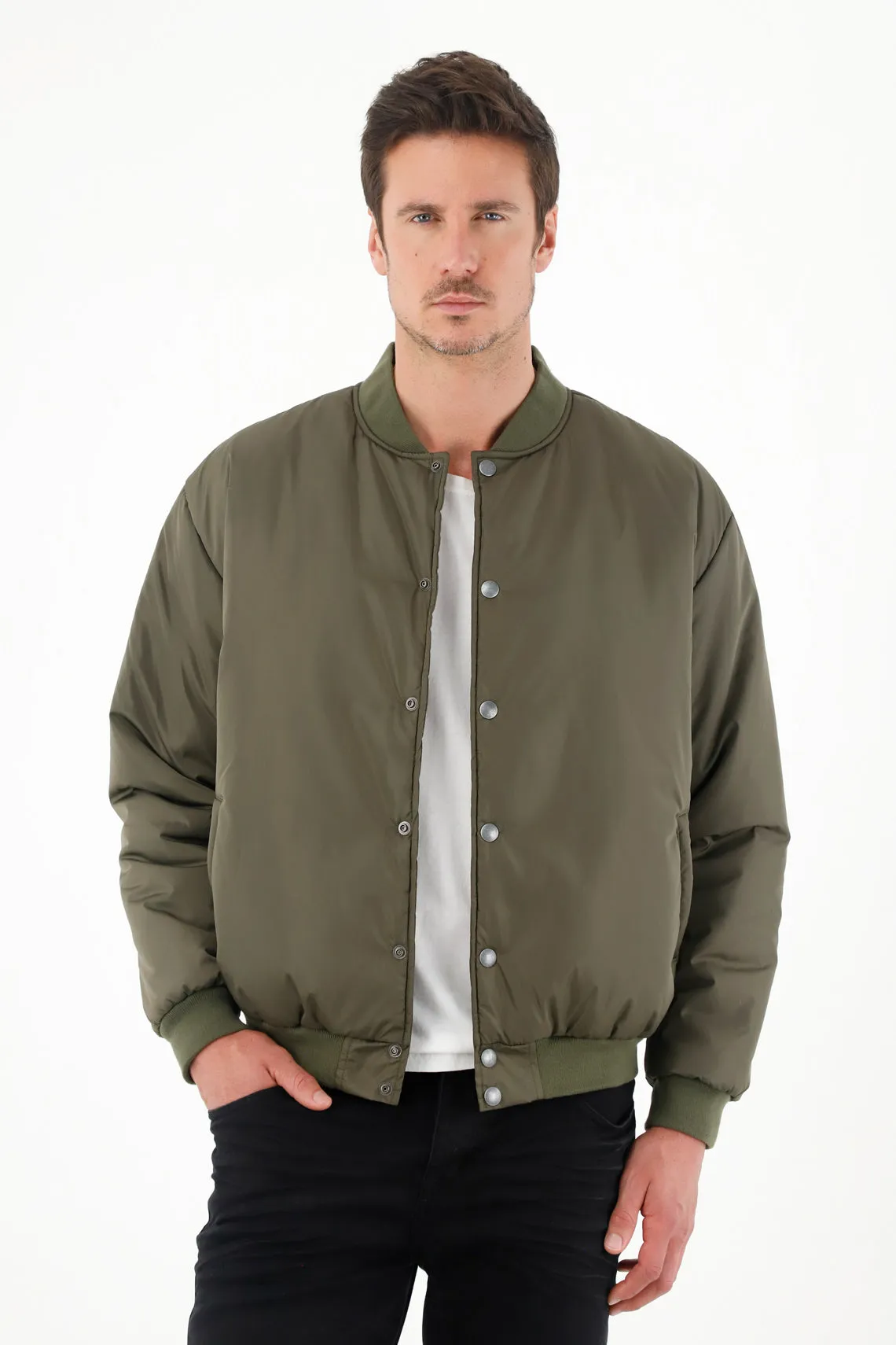 Chaqueta Bomber fit verde para hombre