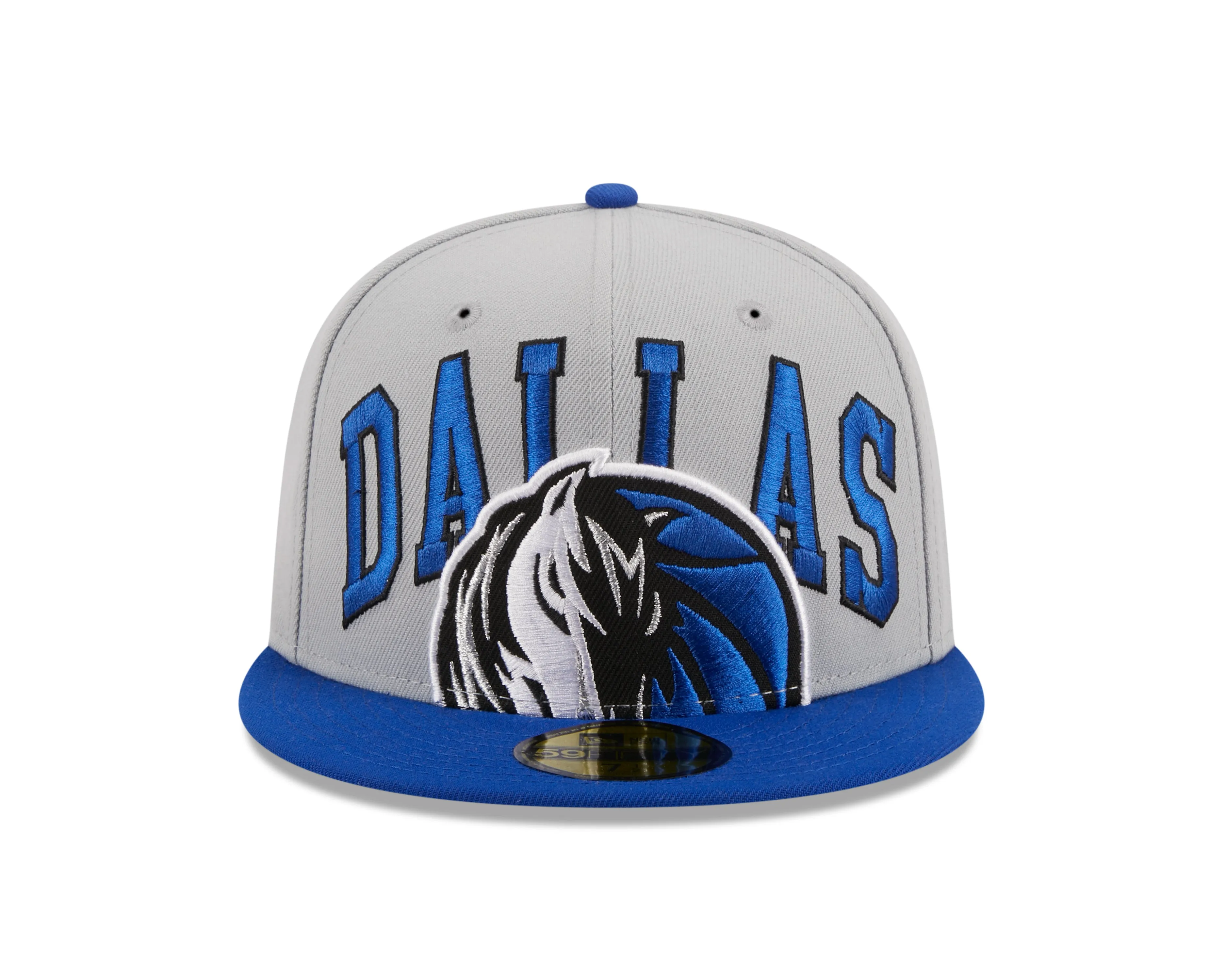 DALLAS MAVERICKS NEW ERA GREY FLATBRIM DALLAS HORSEHEAD FITTED CAP