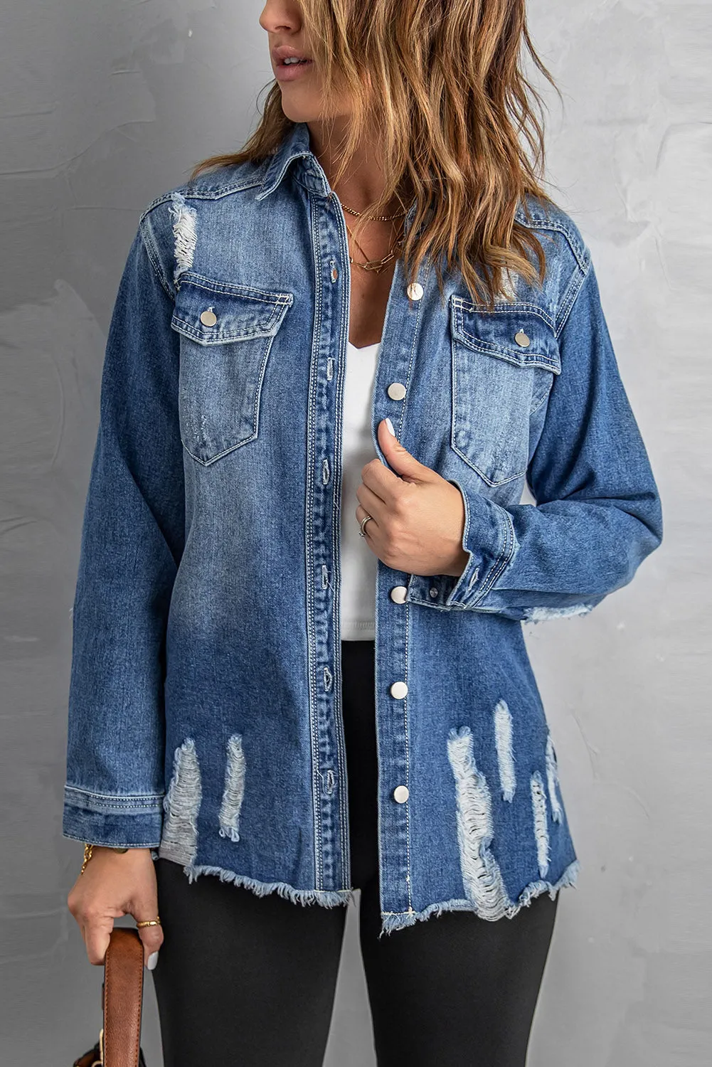 Distressed Denim Jacket