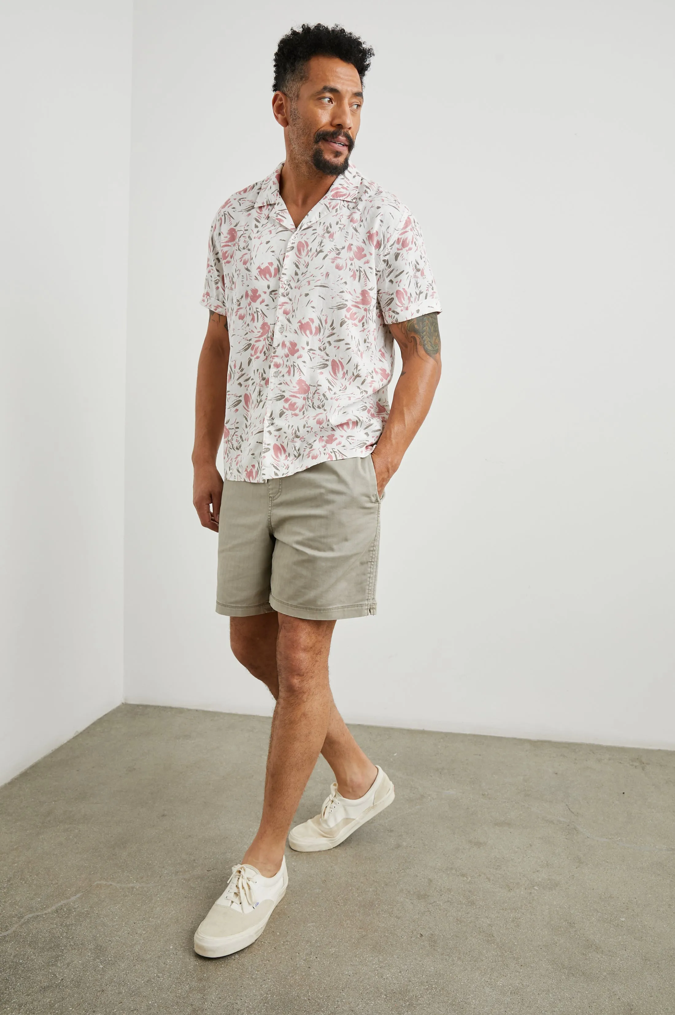 DRESDEN SHIRT - BRUSH FLORAL WHITE