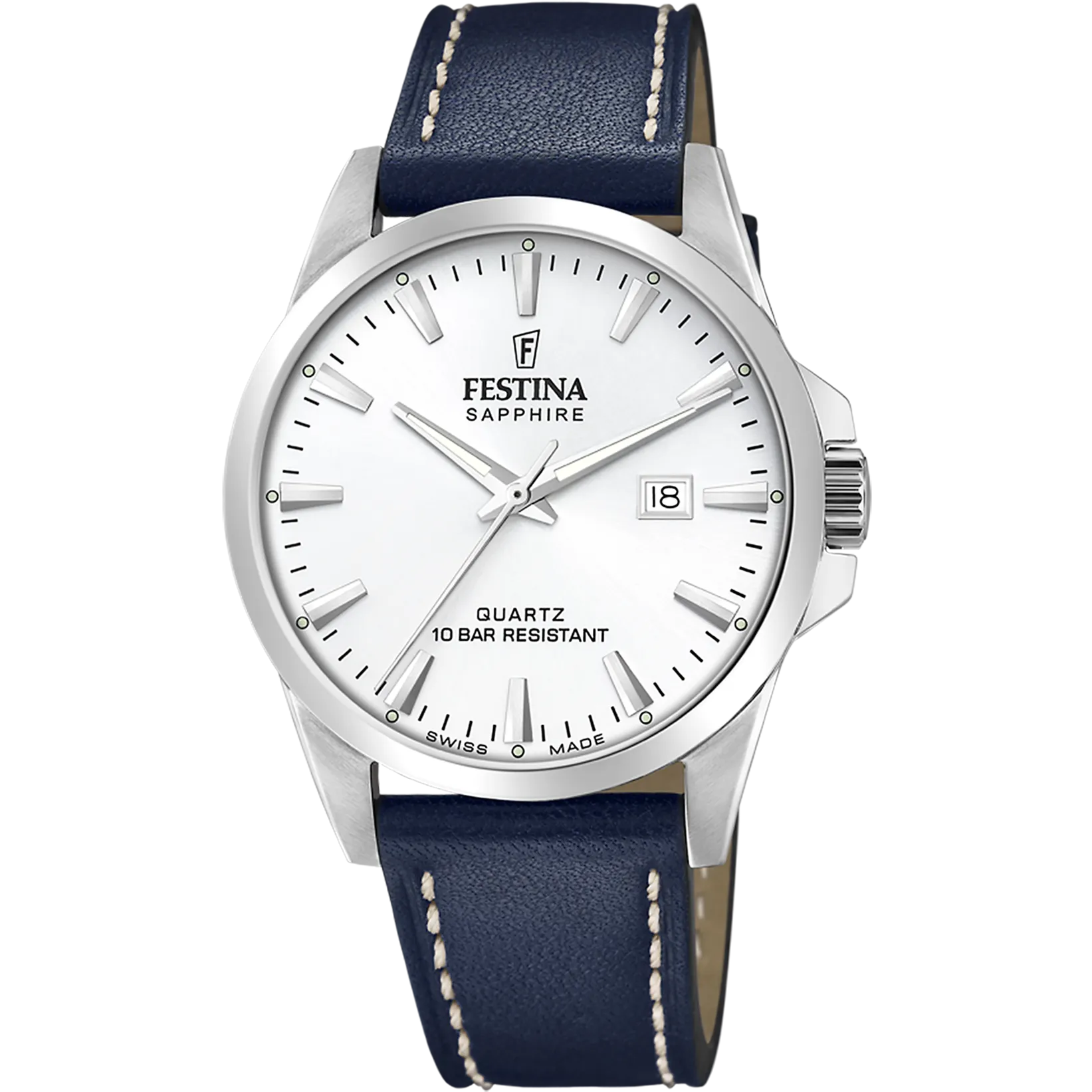 Festina Swiss Made Leather Analog Mens Watch I Model F20025/2 Quartz Movement