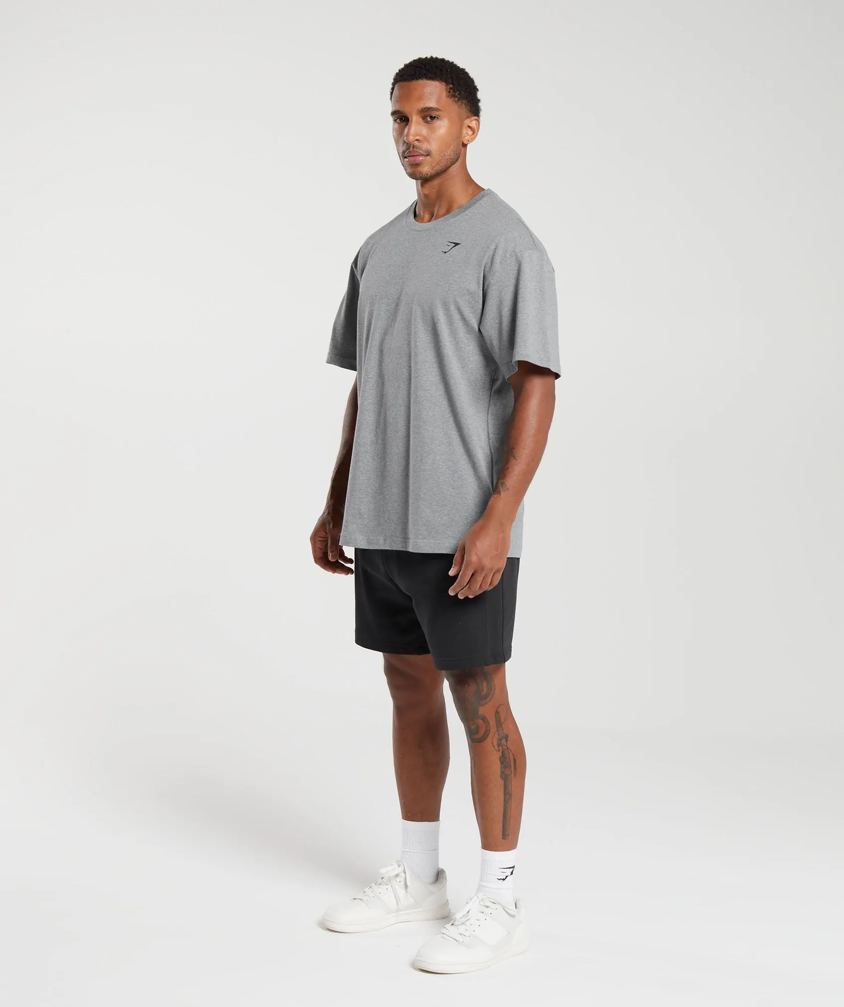 Gymshark Essential Oversized T-Shirt - Charcoal Grey Marl