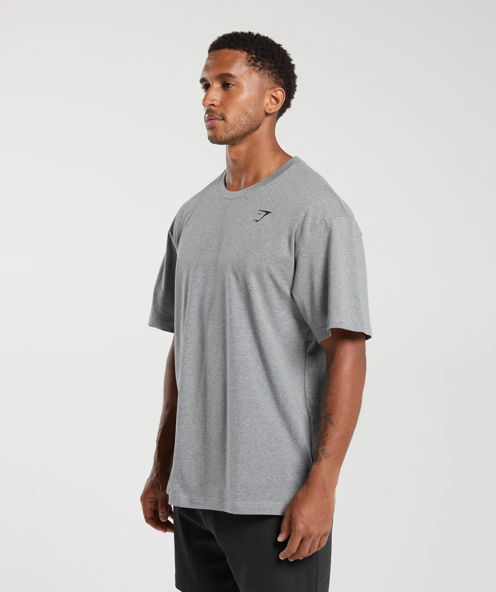 Gymshark Essential Oversized T-Shirt - Charcoal Grey Marl