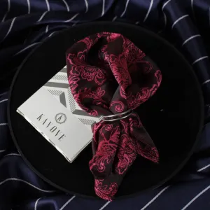 Kovove The Blooming Floral Maroon Pocket Square For Men