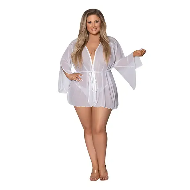 Magic Silk Modern Romance Short Robe White Queen Size