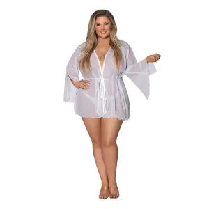 Magic Silk Modern Romance Short Robe White Queen Size