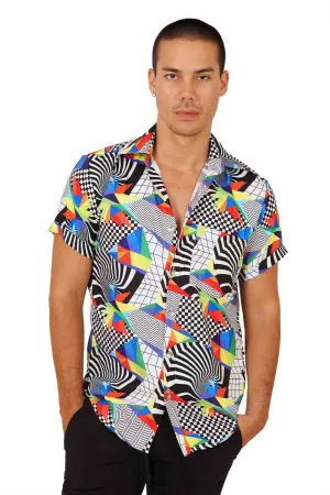 Mens Geometric Print Shirt