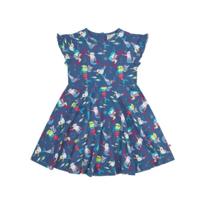 Merfolk Short Sleeve Skater Dress - 1 Left Size 3-4 years