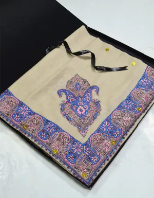 Mussar Rumaal Large Naqsha Off White RL01134