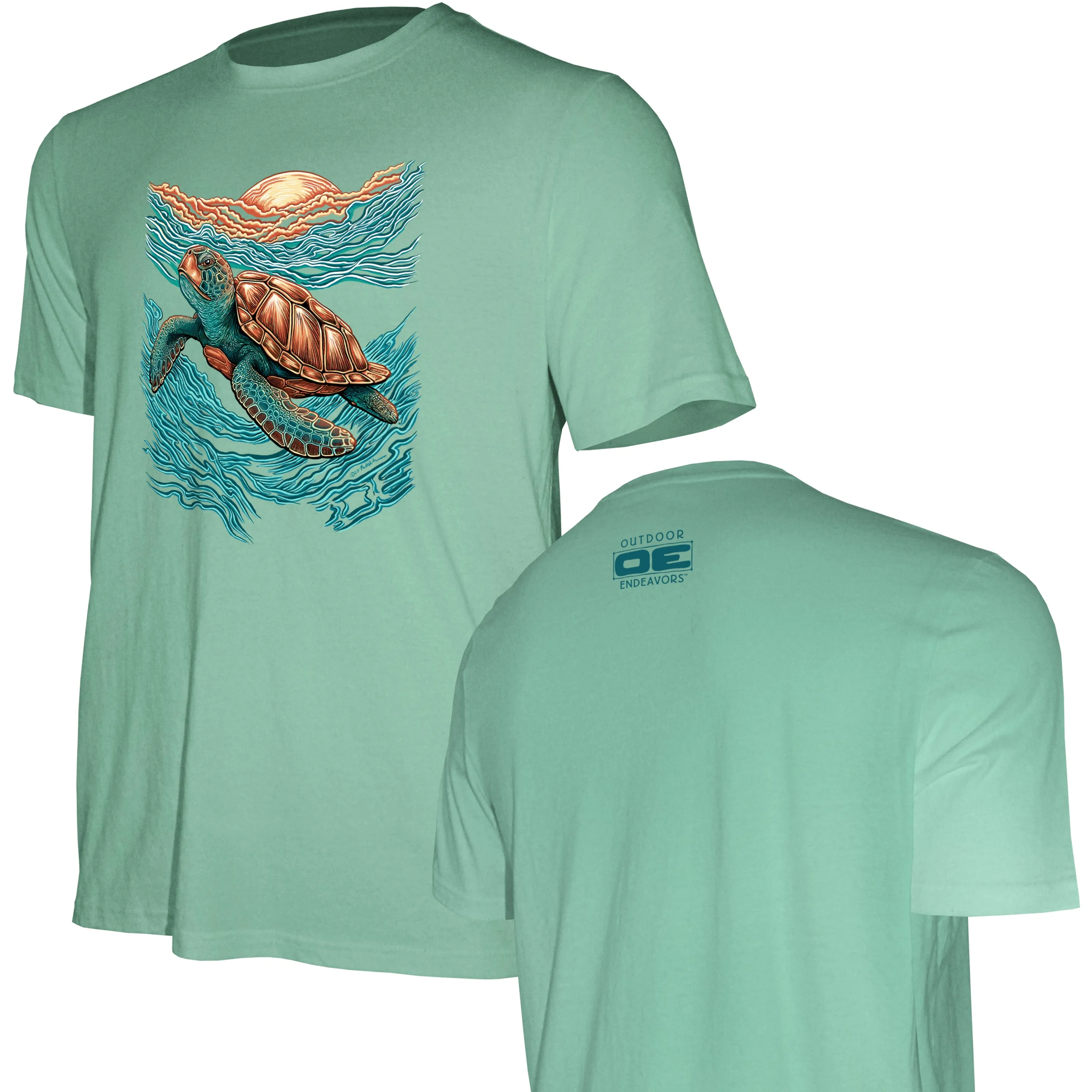 Outdoor Endeavors Out There- Graphic Tee - Sea Turtle - Front Print