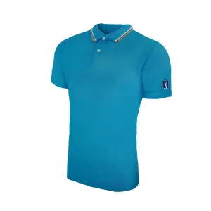 PGA TOUR Men's Knit Polo Line Blue S