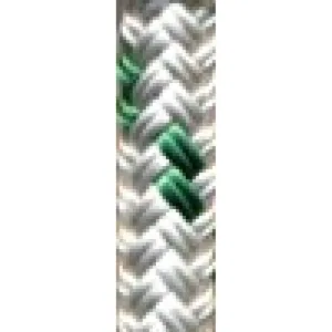 Polyester Braid - 7/16" White w/Green $/FT