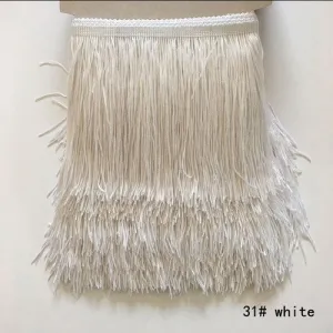 Polyester Fringing - White