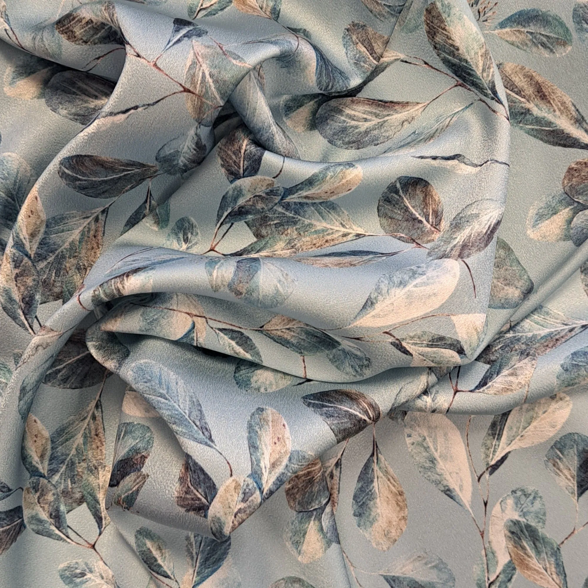 Polyester Satin - Eucalyptus Leaves