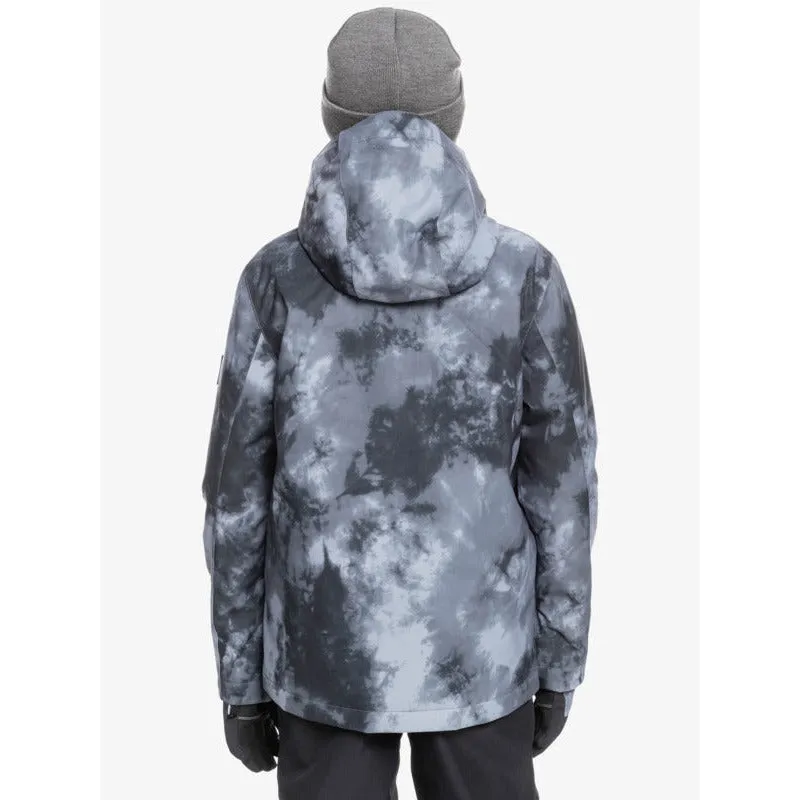 Quiksilver Mission Printed Youth Jacket- Black Quiet Storm (KVJ1)