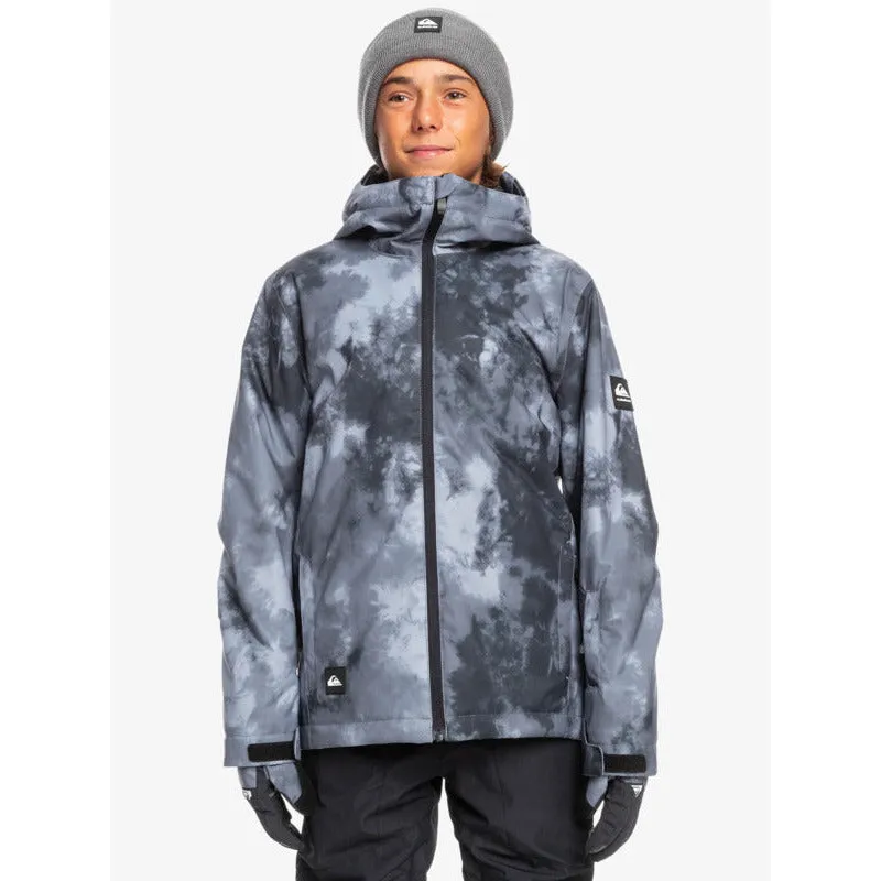 Quiksilver Mission Printed Youth Jacket- Black Quiet Storm (KVJ1)