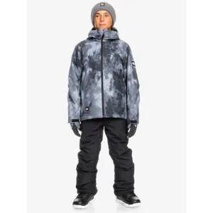 Quiksilver Mission Printed Youth Jacket- Black Quiet Storm (KVJ1)