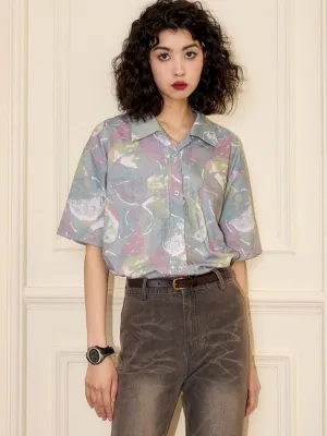 "Magic Gallery" Printed Short Sleeve Shirt【s0000008864】