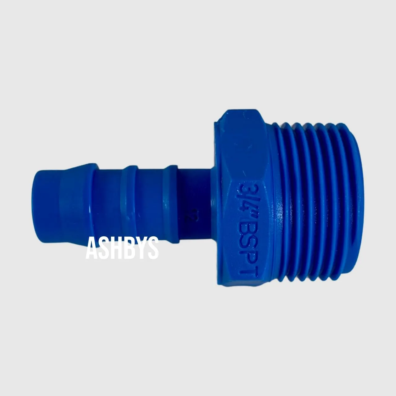 Tefen PN15-12-34 - 3/4" BSPT Male x Blue Nylon 12mm Hose Tail