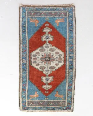 Vintage Mini Turkish Rug 23"x47"